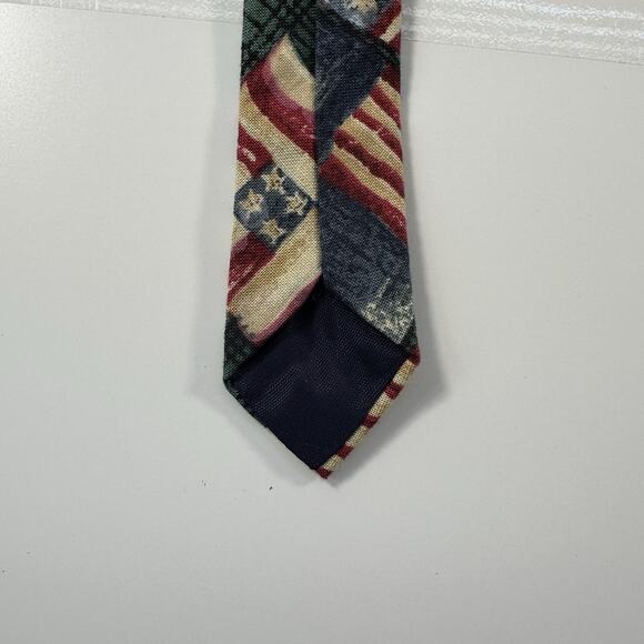 Vintage Corner Stone Americana Patchwork Tie USA Flag Stars Patriotic - Picture 4 of 5